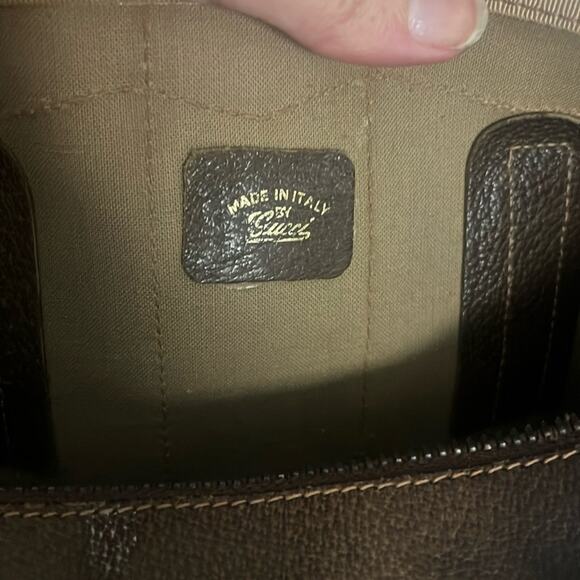 Authentic Gucci Sherry Line Boston Bag – Vintage GG Monogram Canvas Satchel - Picture 15 of 16